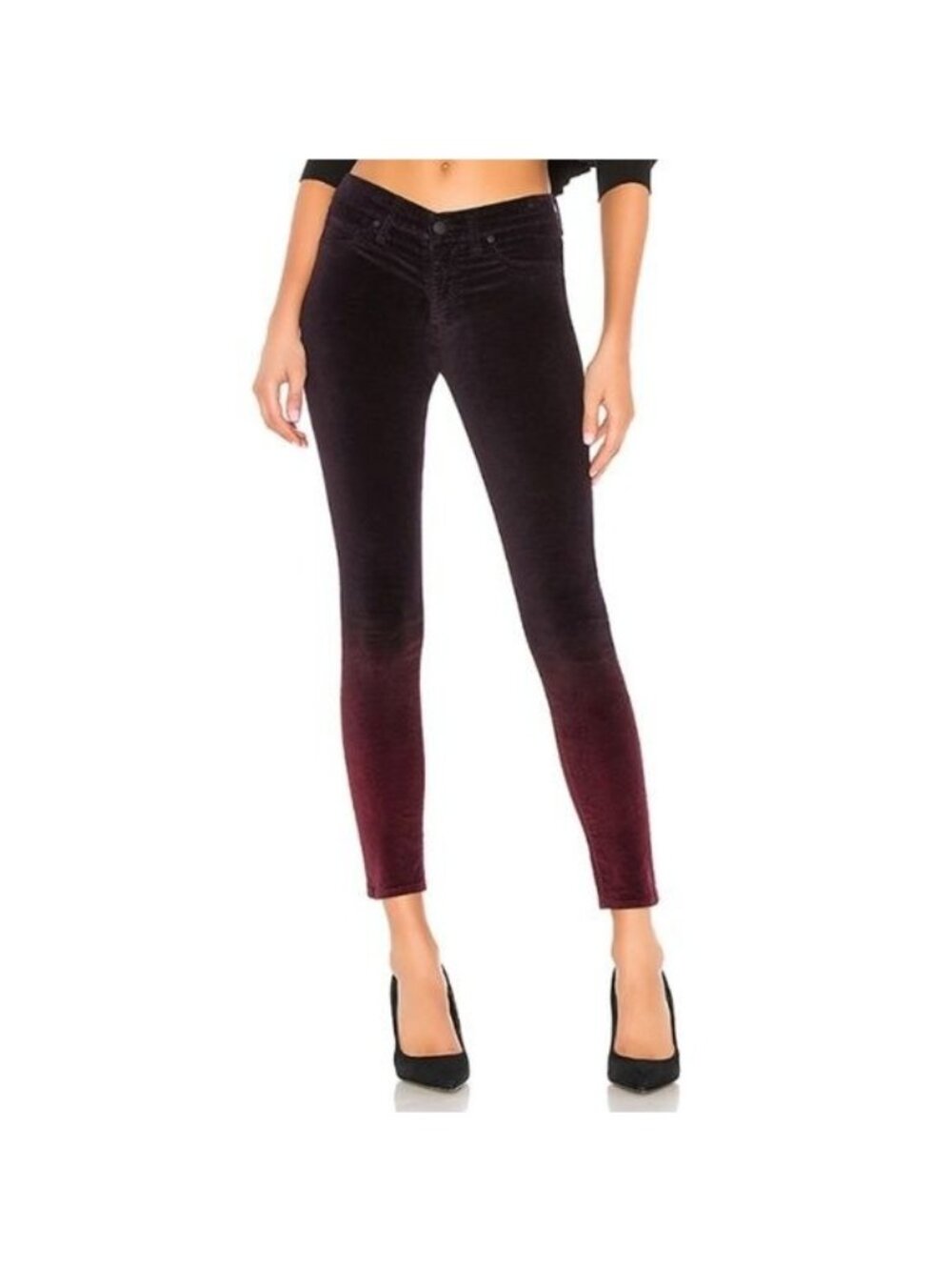 Hudson Nico Velvet Mid Rise Ankle Super Skinny